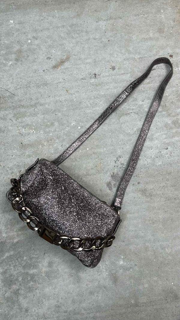 Margiela Wrinkle-leather Chain Hand Bag.