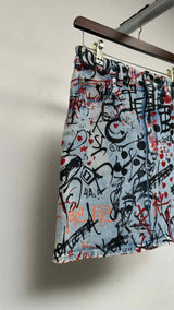 Burberry Graffiti Denim Mini Skirt