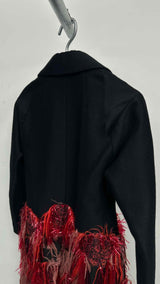 Dries Van Noten Tinsel Yarn Fringe Light Coat