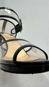 Christian Louboutin PVC Leather Trim Heel Sandals