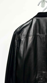 Rick Owens Rib-waist Cropped Leather Bomber Jacket