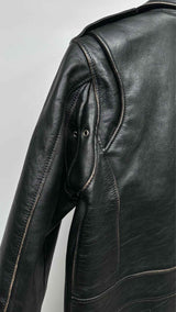 Saint Laurent Shearling-collar Distressed Leather Flight Jacket