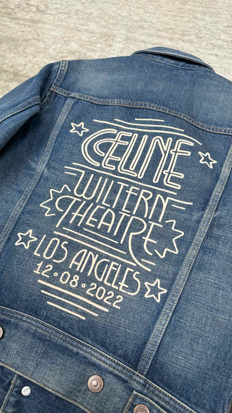 CELINE Rack Embroidered Denim Jacket