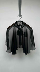 PRADA Sheer Satin Cape