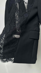 Alexander McQueen Floral Lace-hybrid Blazer Jacket