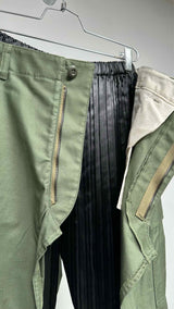 Junya Watanabe Pleated Layered Hybrid Cargo Pants