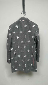 Thom Browne Melton Wool Animal-embroidered Classic Chesterfield Coat