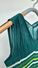 Issey Miyake FETE Sleeveles Pleated Stripe Top
