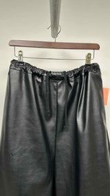 Comme Des Garcons Faux Leather Drop-crotch Wide Easy Pants