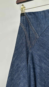 Dries Van Noten High Waisted Flare Denim Maxi Skirt