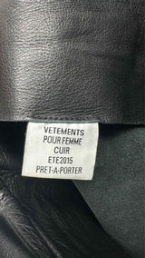 Vetements Asymmetrical Wrap Detailed Leather Skirt