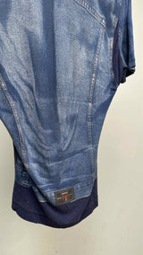 Gaultier Jeans S/S Trompe-L'oeil Denim Jacket Print Top