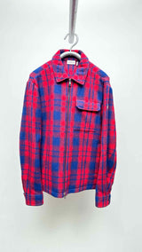 Moncler Zip-up Plaid Wool Shirt Jacket