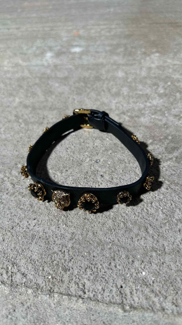 Gucci Leather Studded Choker/ Bracelet