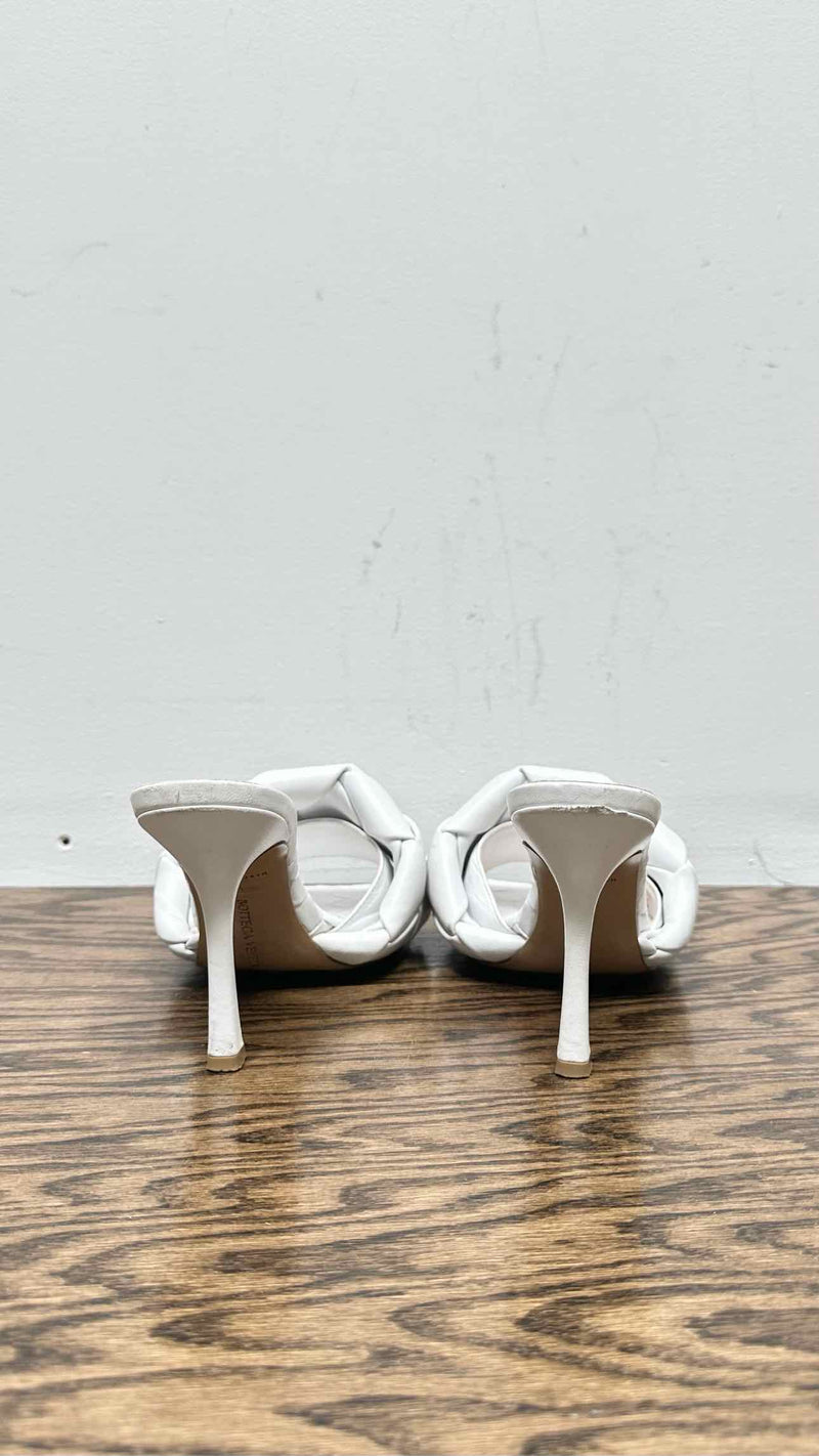 Bottega Veneta Lido Intrecciato Leather Heel Sandals