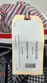 Thom Browne Hairline Plaid Pleated Midi Skirt