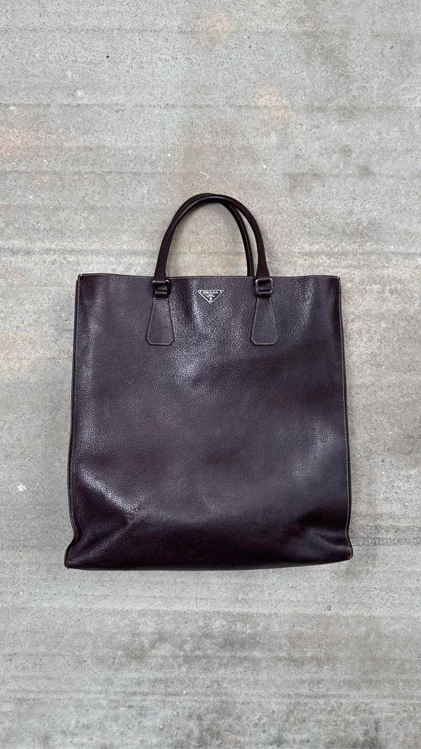 Prada Large Leather Tote Bag