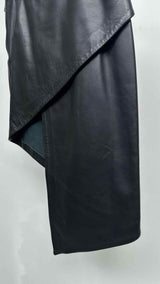 Vetements Asymmetrical Wrap Detailed Leather Skirt