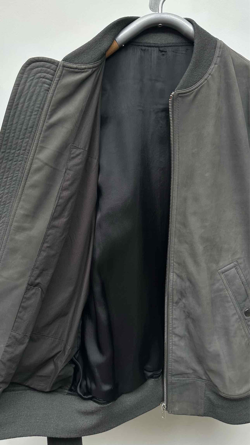 Rick Owens Leather Bomber Jacket