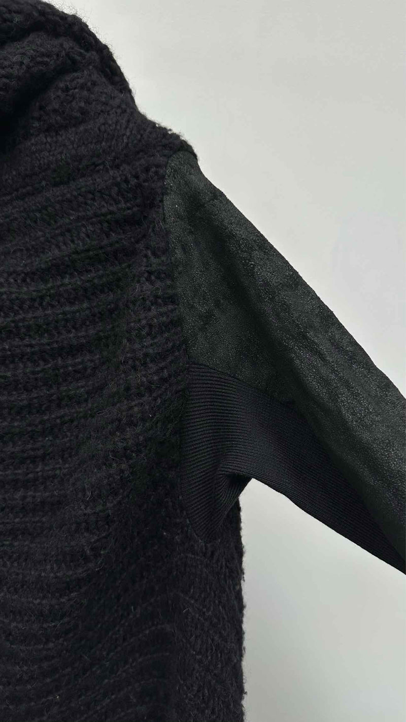 Rick Owens Suede-sleeve Knitted Gawn