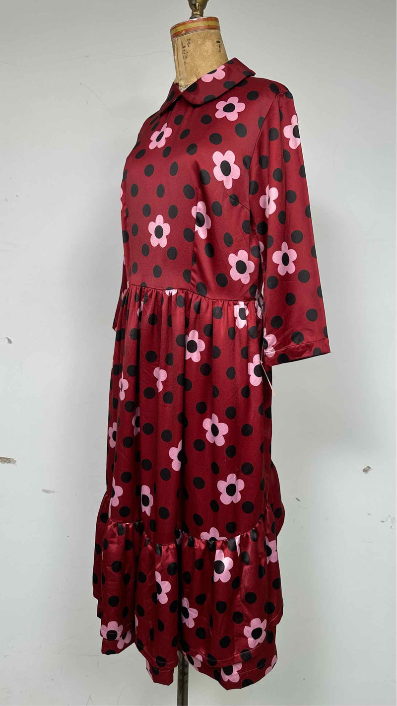 Comme Des Garcons Girl L/S Bottom Layerd Flowral Polka-dot Dress