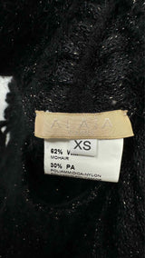 Alaia Pleated Knit Glitter Skirt