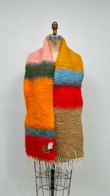 LOEWE Color-blocking Mohair-knit Scarf