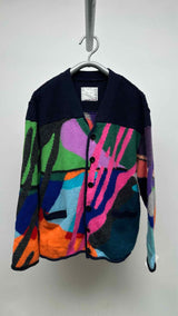 Sacai X Kaws Jacquard Knit Cardigan