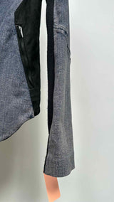 Helmut Lang Fur-collar Dolman Sleeves Hybrit Denim Jacket