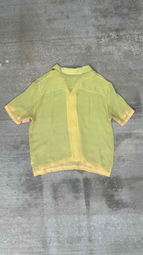 Bode S/S Deco Zig-Zag Silk Shirt