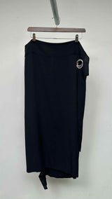 Yohji Yamamoto Tie Eyelet Asymmentry Midi Skirt