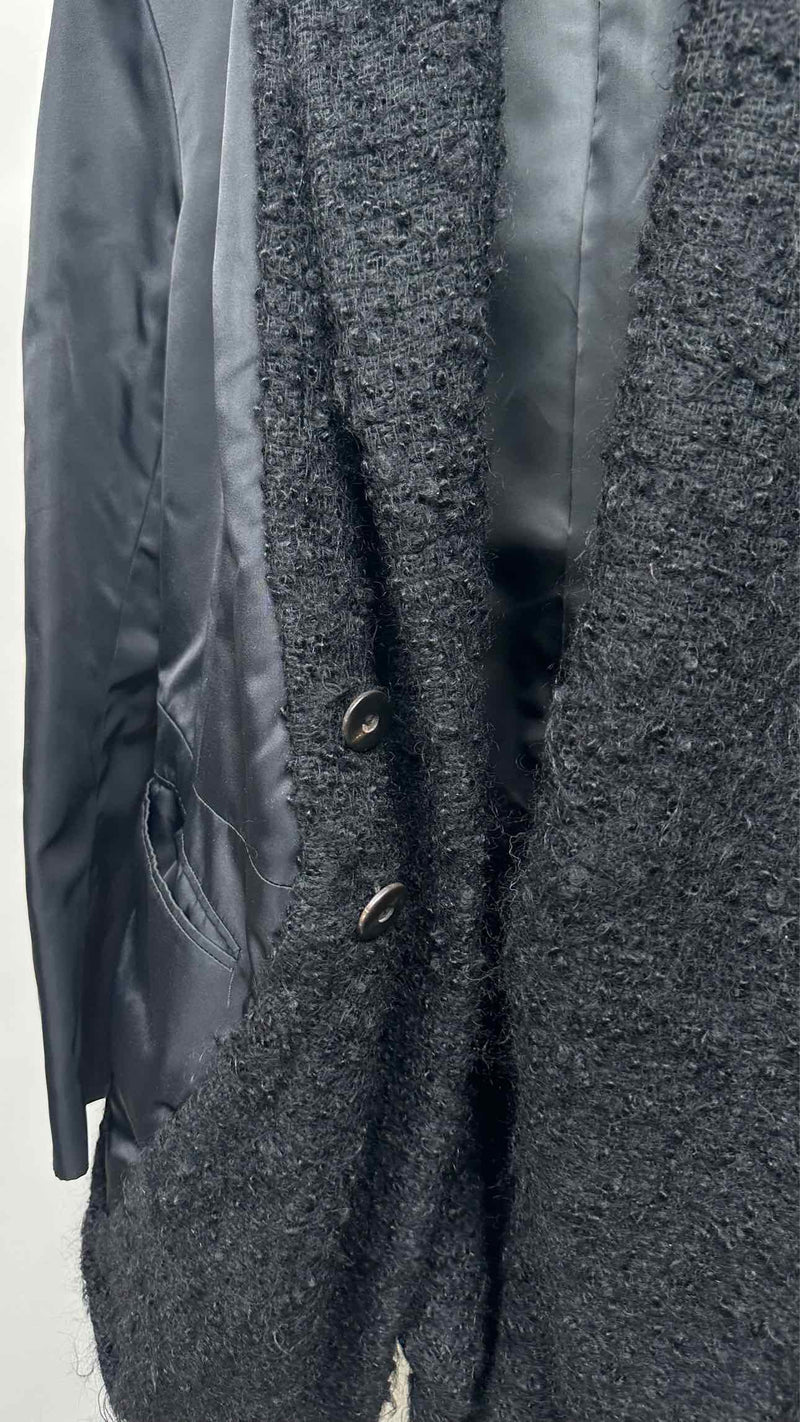 Issey Miyake Shawl Tweed-knit Hybrid Oversized Coat