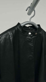 PRADA Cocoon Leather Coat