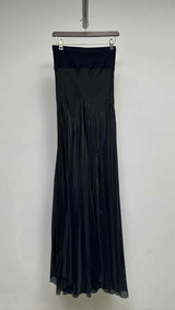 Rick Owens High-waisted Hybrid Silk Maxi Skirt