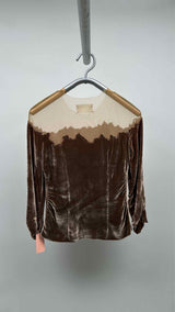 Margiela Burnt Effect Velvet Mesh Blouse