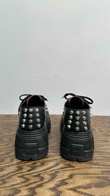 Miu Miu Bicolor Studded Platform Derby