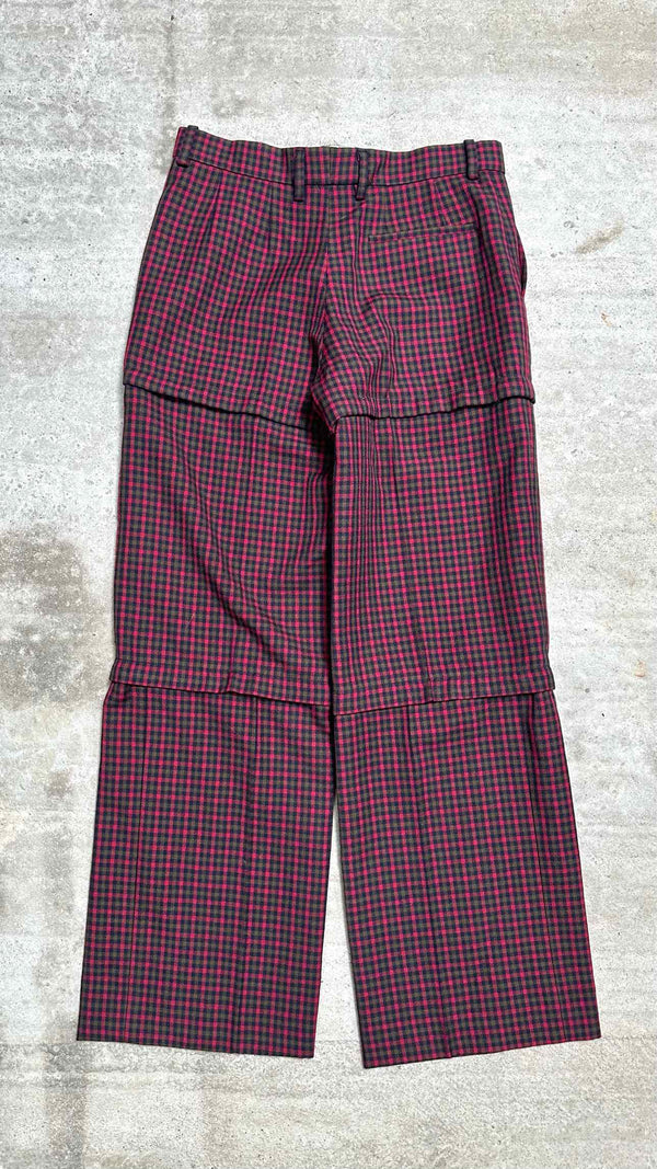 Balenciaga Detatchable Check Wide Pants