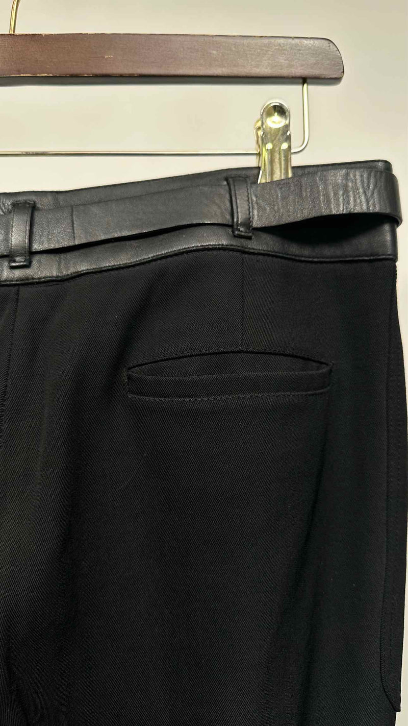 Prada Boot-cut Leather Waist Pants