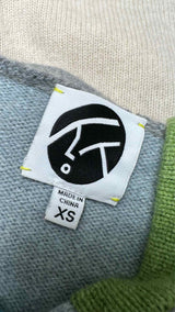 Yan Yan Knits Checked Stand-collar Pullover Sweater