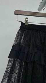 Tao Comme Des GarÃ§ons Lace Ruffle Apron Over Skirt