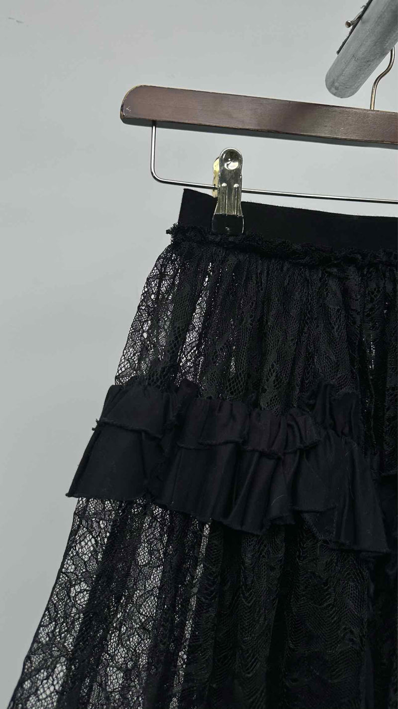 Tao Comme Des GarÃ§ons Lace Ruffle Apron Over Skirt