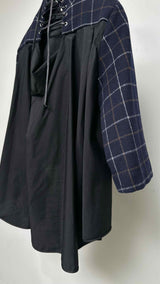 Sacai L/S back-lace Check Tunic Top