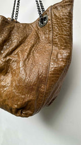 Marni Crinkled Slouchy Leather Hobo Bag