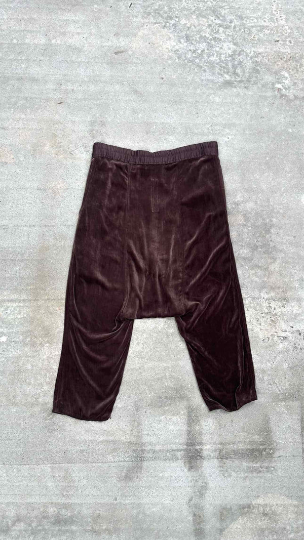 Rick Owens Drop-crotch Velvet Easy Pants