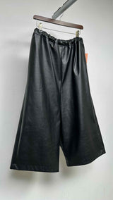 Comme Des Garcons Faux Leather Drop-crotch Wide Easy Pants