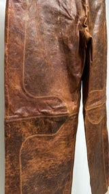 Eckhaus Latta Distressed Leather Wide Pants