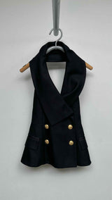 Balmain Double-breasted Halter-neck Blazer Vest
