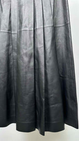 Gabriela Hearst Pleated Leather Long Skirt