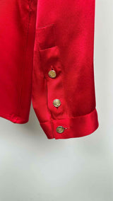 Chanel Collar-less Metal-button Shirt