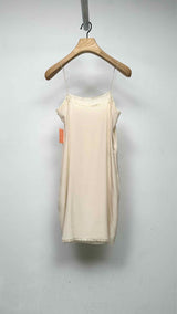 PRADA N/S Lace-trim Silk Slit Dress